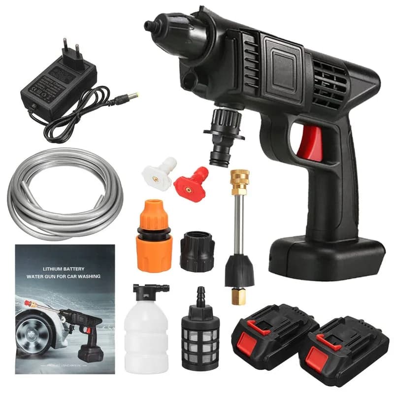 Wireless Lithium Battery Powered High Pressure Water Gun 88V Cordless Car Washing Machine Equipped With Dual Batteries &amp; 5 Meter Hose Portable Cleaner For Car Detailing Yard Patio Floor Washing