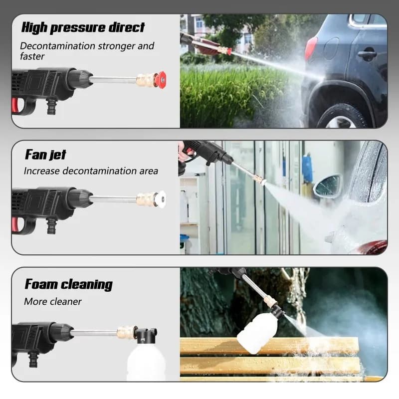 Wireless Lithium Battery Powered High Pressure Water Gun 88V Cordless Car Washing Machine Equipped With Dual Batteries &amp; 5 Meter Hose Portable Cleaner For Car Detailing Yard Patio Floor Washing