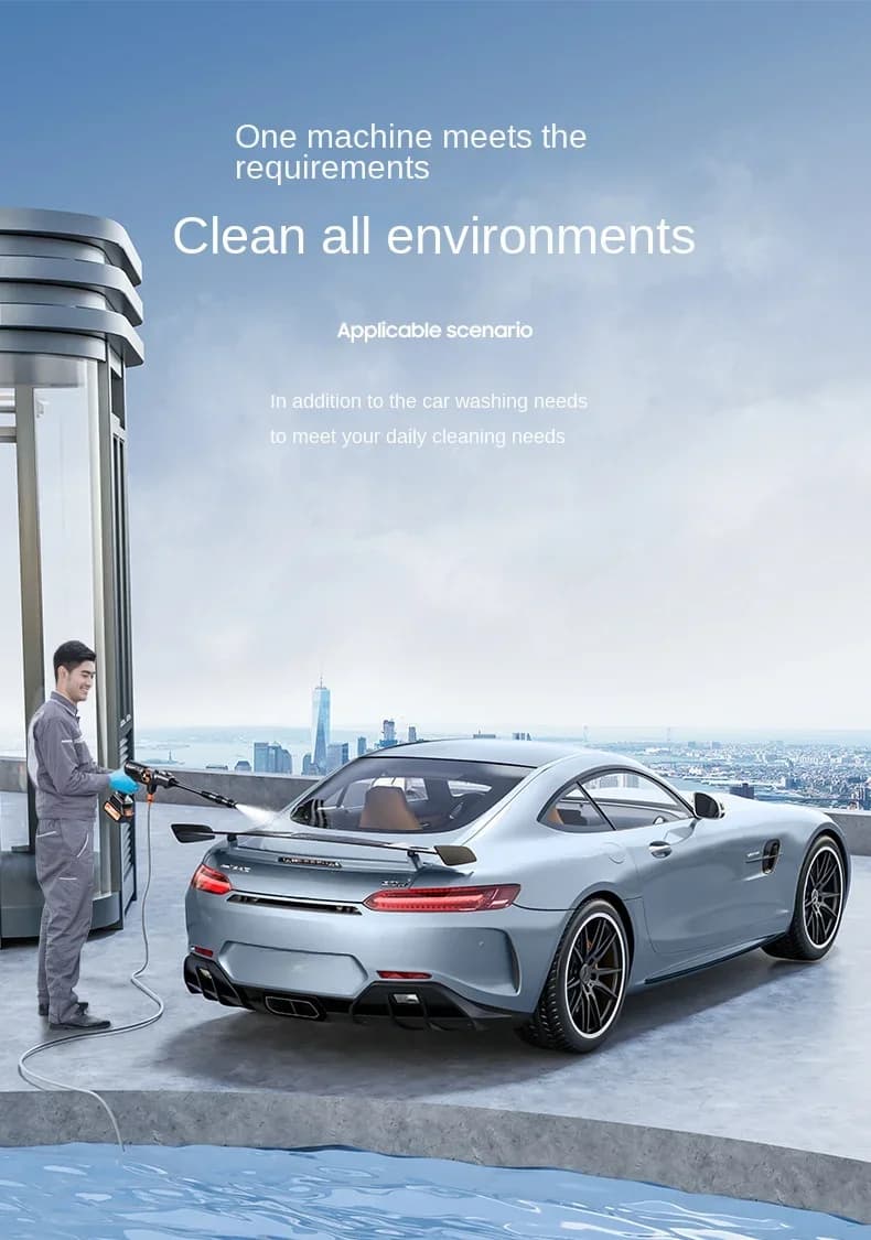 Electric High Pressure Water Gun 60Bar Car Wash Gun Washer Portable Wireless High Pressure Cleaner With Battery Car Cleaning Kit