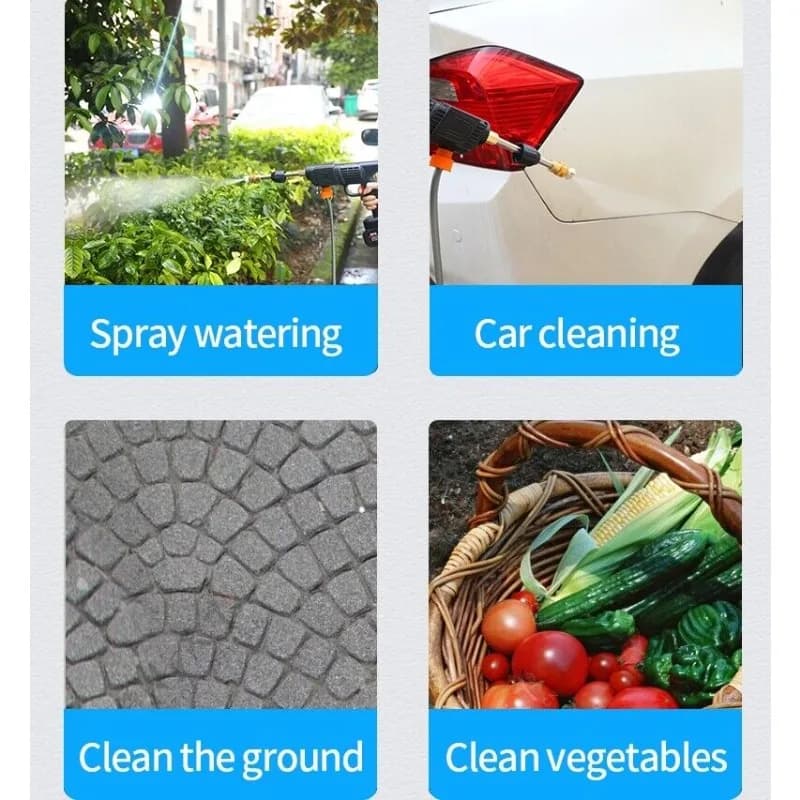Wireless Lithium Battery Powered High Pressure Water Gun 88V Cordless Car Washing Machine Equipped With Dual Batteries &amp; 5 Meter Hose Portable Cleaner For Car Detailing Yard Patio Floor Washing